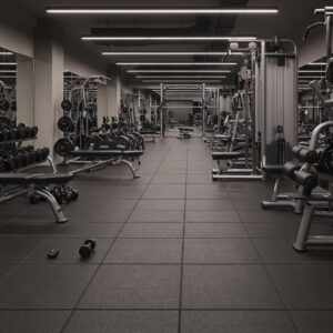 Inicio loseta de caucho gimnasio