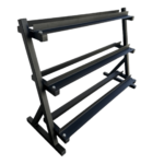 mancuernero negro de tres alturas con el fondo transparente